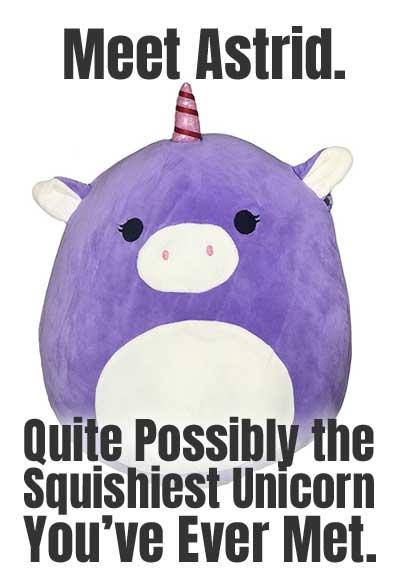 Astrid the Unicorn Squishmallow in Purple, Quite Possibly the Squishiest Unicorn You've Ever Met